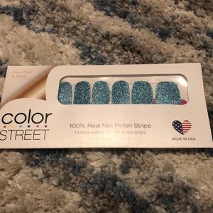 Color Street Real nail polish strips Blue Lagoon. Rare/hard to find.